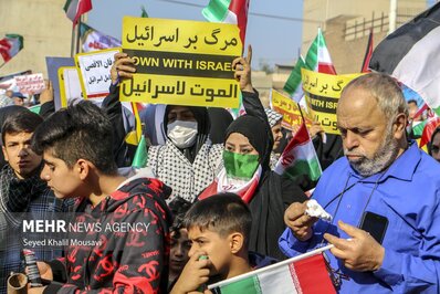تجمع مردم اهواز در حمایت از مردم فلسطین