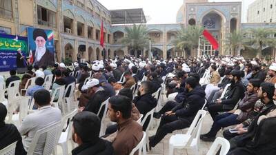 تجمع علما، طلاب و روحانیون مدارس علمیه اهواز در محکومیت مجله هتاک فرانسوی