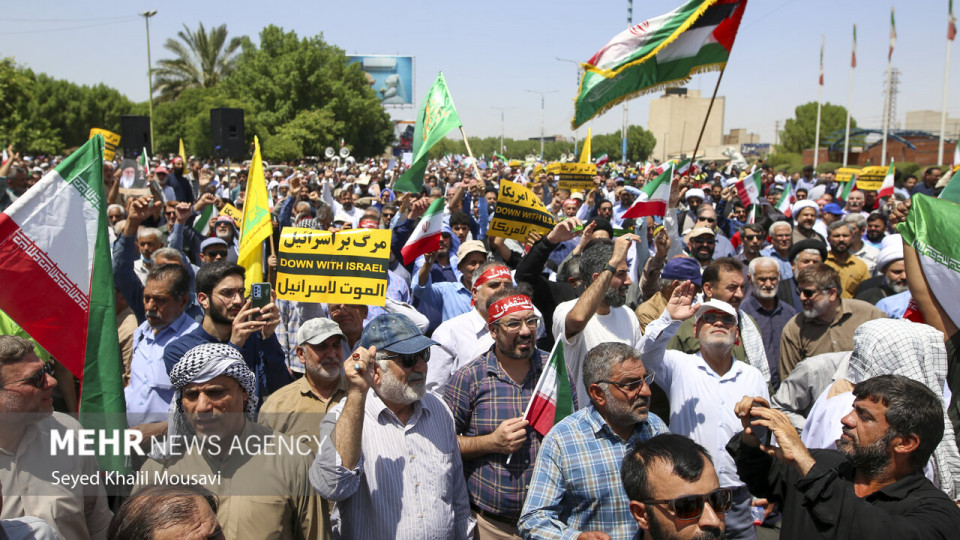 خزوش مردم اهواز در حمایت از ولایت