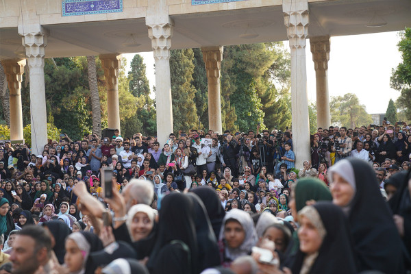 Holding the Mahfel Celebration at the Tomb of Hafez in Shiraz